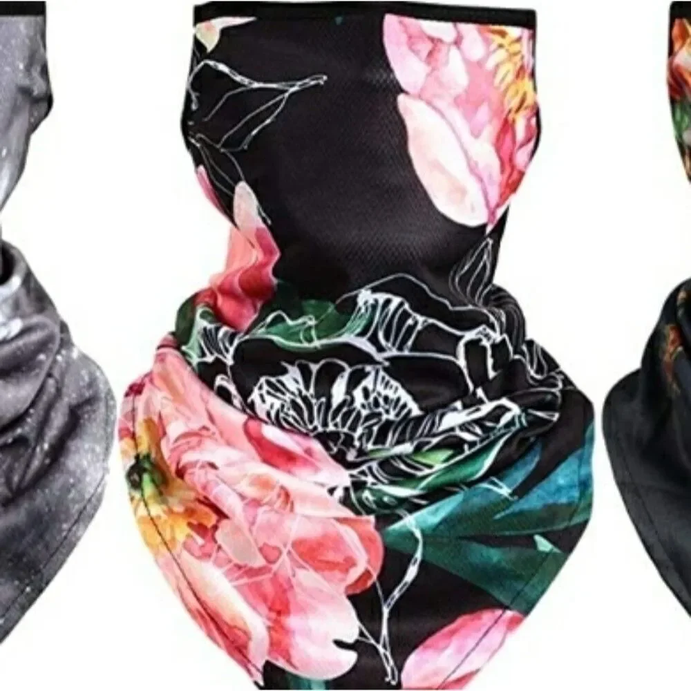 Floral ear loop gaiter mask headband accessories